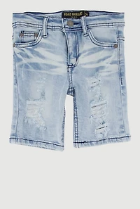 Toddler Boys Mineral Wash Denim Frayed Shorts