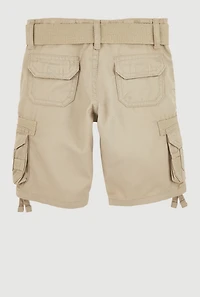 Toddler Boys D Ring Belted Cargo Shorts, Khaki, Size 3T