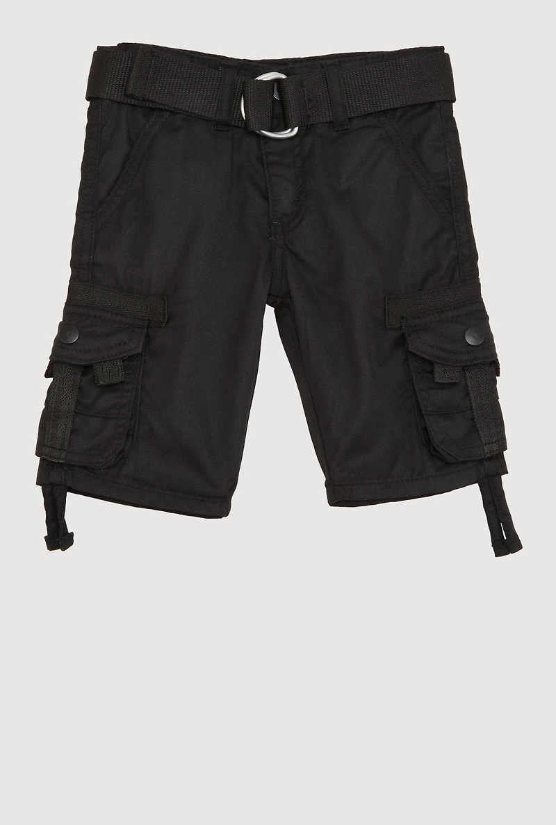 Toddler Boys Cargo Pocket Shorts, Black, Size 3T