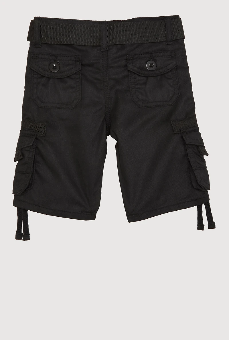 Toddler Boys Cargo Pocket Shorts, Black, Size 2T