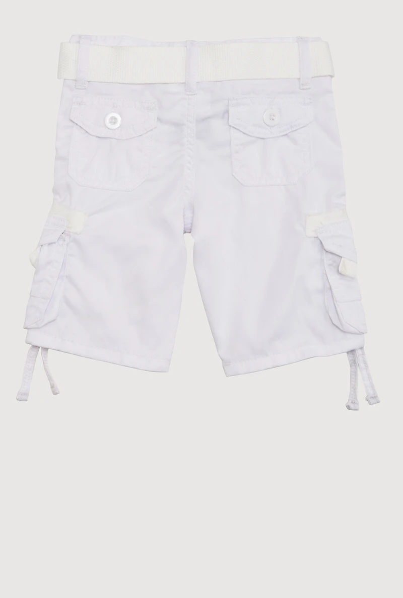 Toddler Boys Cargo Pocket Belted Shorts