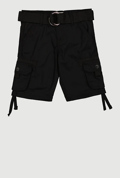Toddler Boys Belted Cargo Shorts with Tassels