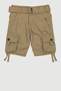 Toddler Boys Belted Tassel Detail Cargo Shorts