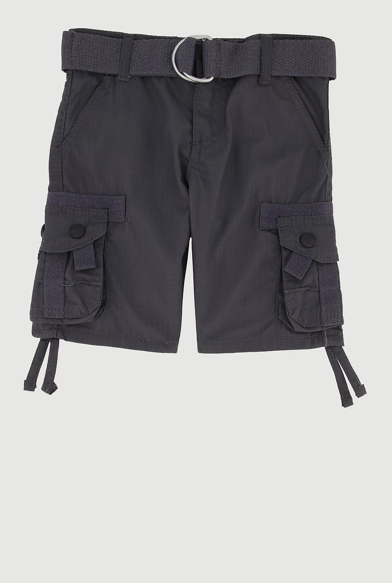 Toddler Boys Cargo Shorts with D-Ring Belt