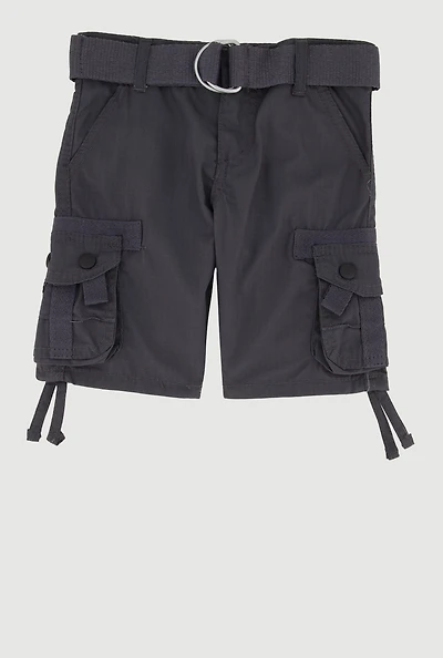 Toddler Boys Cargo Shorts with D-Ring Belt