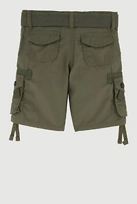 Toddler Boys Tassel Hem Cargo Shorts with Belt