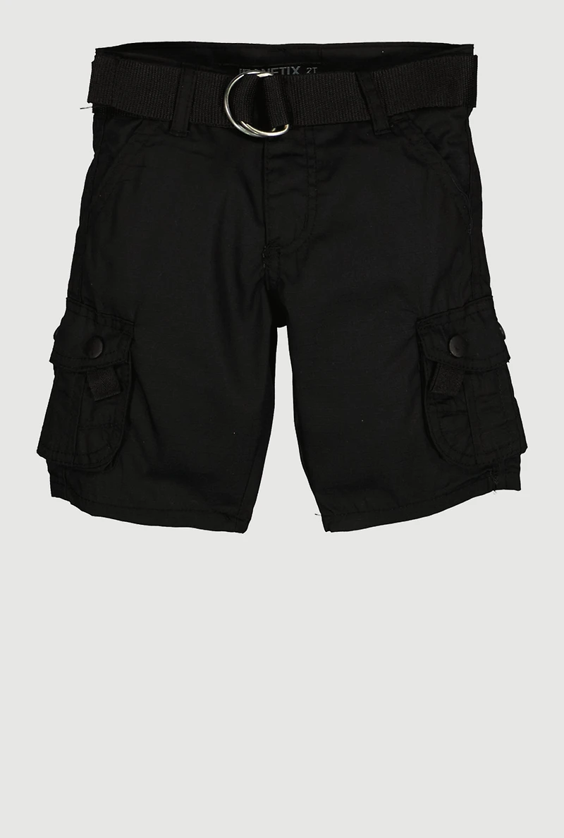 Toddler Boys D Ring Buckle Belt Cargo Pocket Shorts
