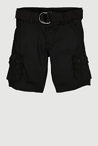 Toddler Boys D Ring Buckle Belt Cargo Pocket Shorts