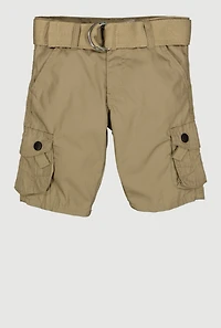 Toddler Boys D Ring Belted Cargo Pocket Shorts