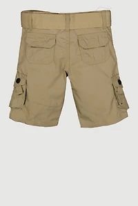 Toddler Boys D Ring Belted Cargo Pocket Shorts