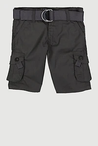 Toddler Boys Solid D Ring Buckle Belt Cargo Shorts