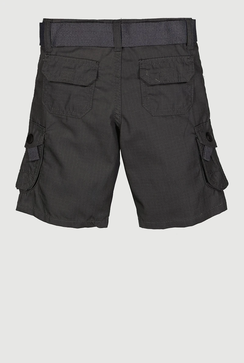 Toddler Boys Solid D Ring Buckle Belt Cargo Shorts