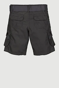 Toddler Boys Solid D Ring Buckle Belt Cargo Shorts
