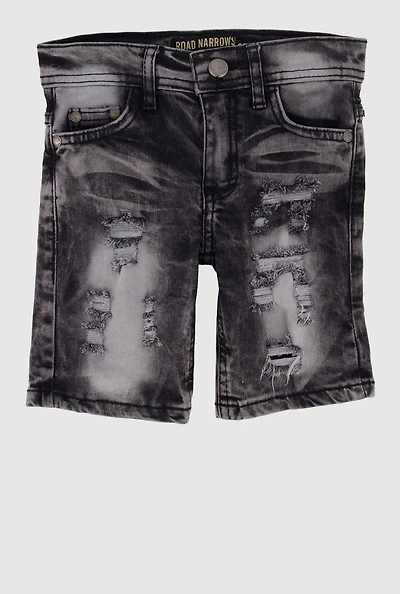 Toddler Boys Denim Whiskered Bermuda Shorts