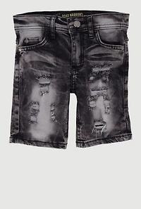 Toddler Boys Denim Whiskered Bermuda Shorts