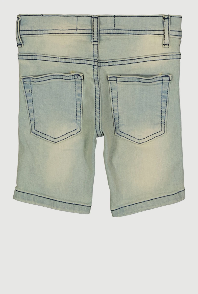 Toddler Boys Whiskered Frayed Denim Shorts