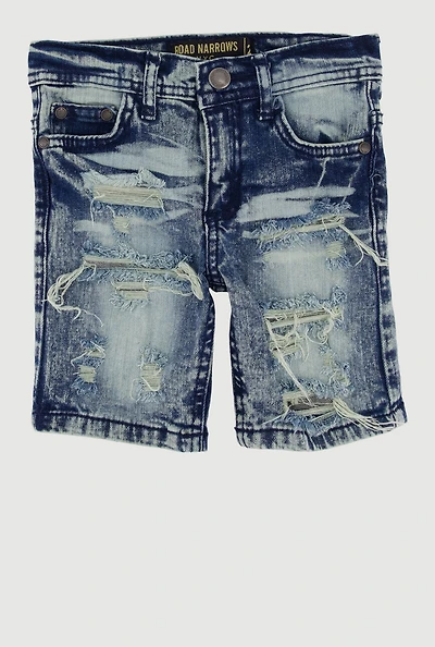 Toddler Boys Acid Wash Denim Distressed Shorts
