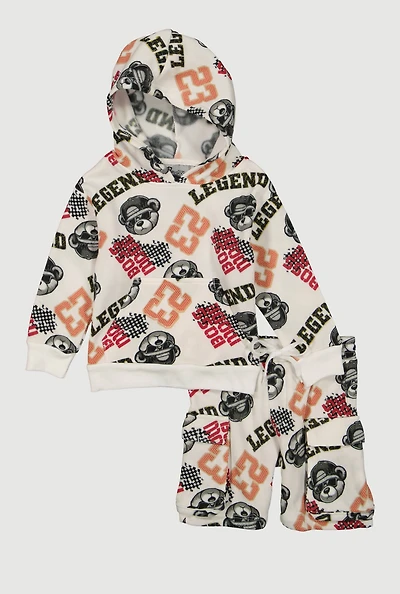 Toddler Boys Legend 23 Printed Hoodie and Sweatshorts