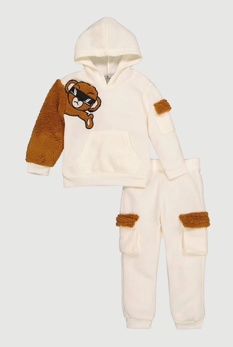 Toddler Boys Animal Graphic Hoodie and Cargo Sweatpants