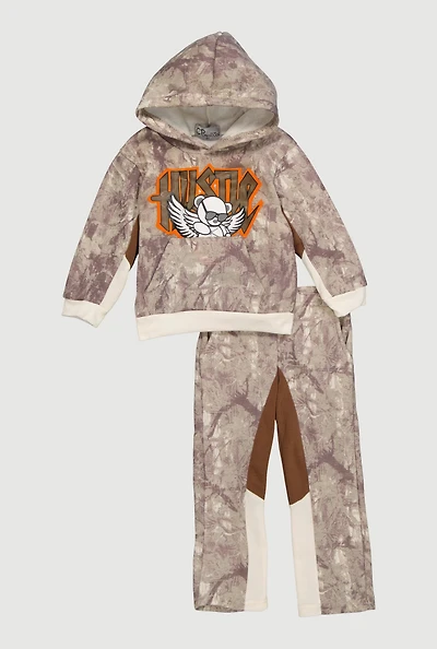 Toddler Boys Hustle Graphic Camo Sweatshirt and Sweatpants