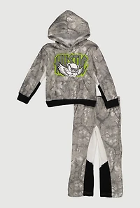 Toddler Boys Hustle Graphic Camo Sweatshirt and Sweatpants