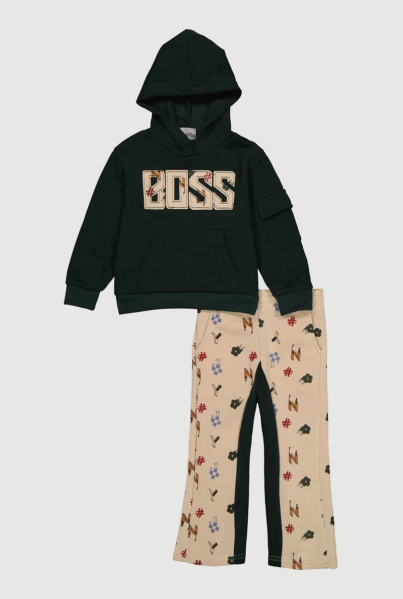 Toddler Boys Boss Graphic Hoodie and Sweatpants