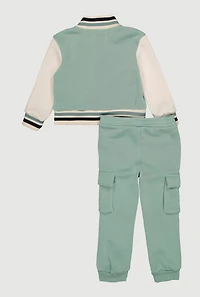 Toddler Boys King Bear Varsity Jacket and Cargo Joggers