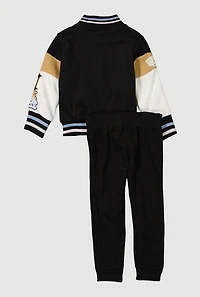 Toddler Boys 23 Luxury Graphic Varsity Jacket and Sweatpants, Black, Size 3T