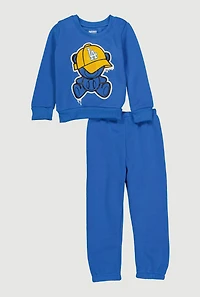 Toddler Boys Teddy Bear Graphic Sweatshirt and Sweatpants
