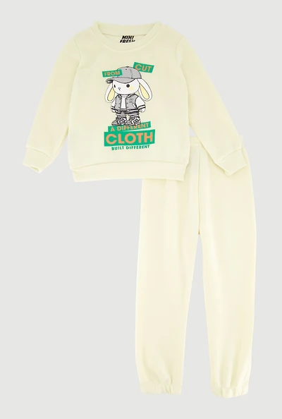Toddler Boys Different Cloth Graphic Sweatshirt and Sweatpants