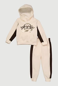 Toddler Boys Hustle Hard Foil Screen Hoodie and Joggers
