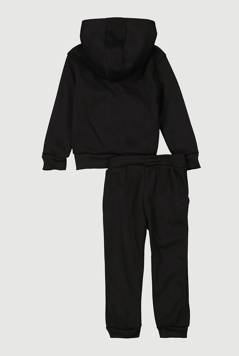 Toddler Boys Doberman Graphic Sweatshirt and Sweatpants, Black, Size 3T