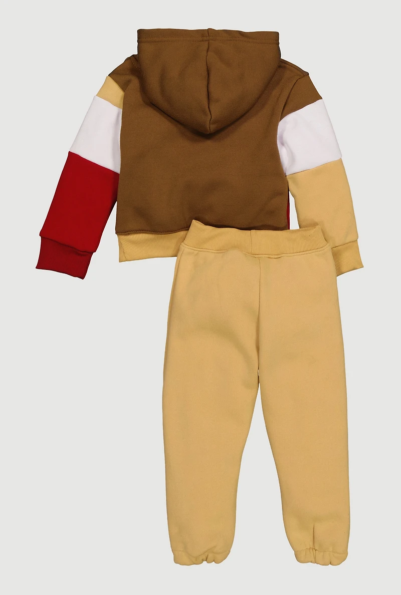 Toddler Boys Color Block Blessed Hoodie and Sweatpants