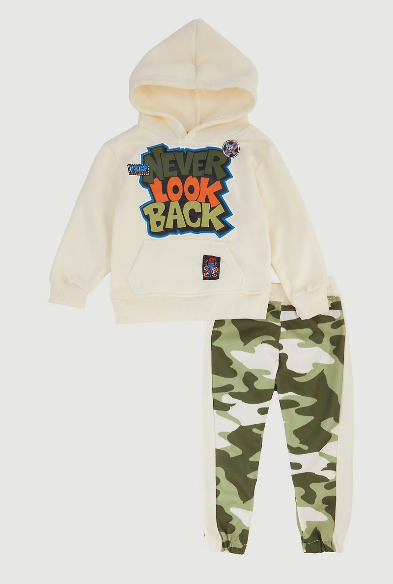Toddler Boys Never Look Back Graphic Hoodie and Sweatpants
