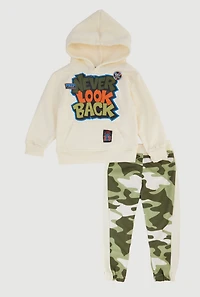 Toddler Boys Never Look Back Graphic Hoodie and Sweatpants
