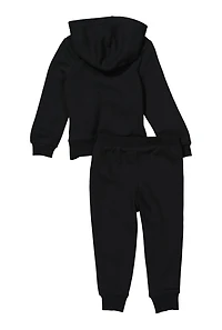Toddler Boys Messi Logo Pullover Hoodie and Joggers, Black, Size 2T