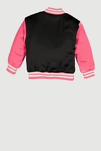Toddler Girls Destination Graphic Varsity Jacket