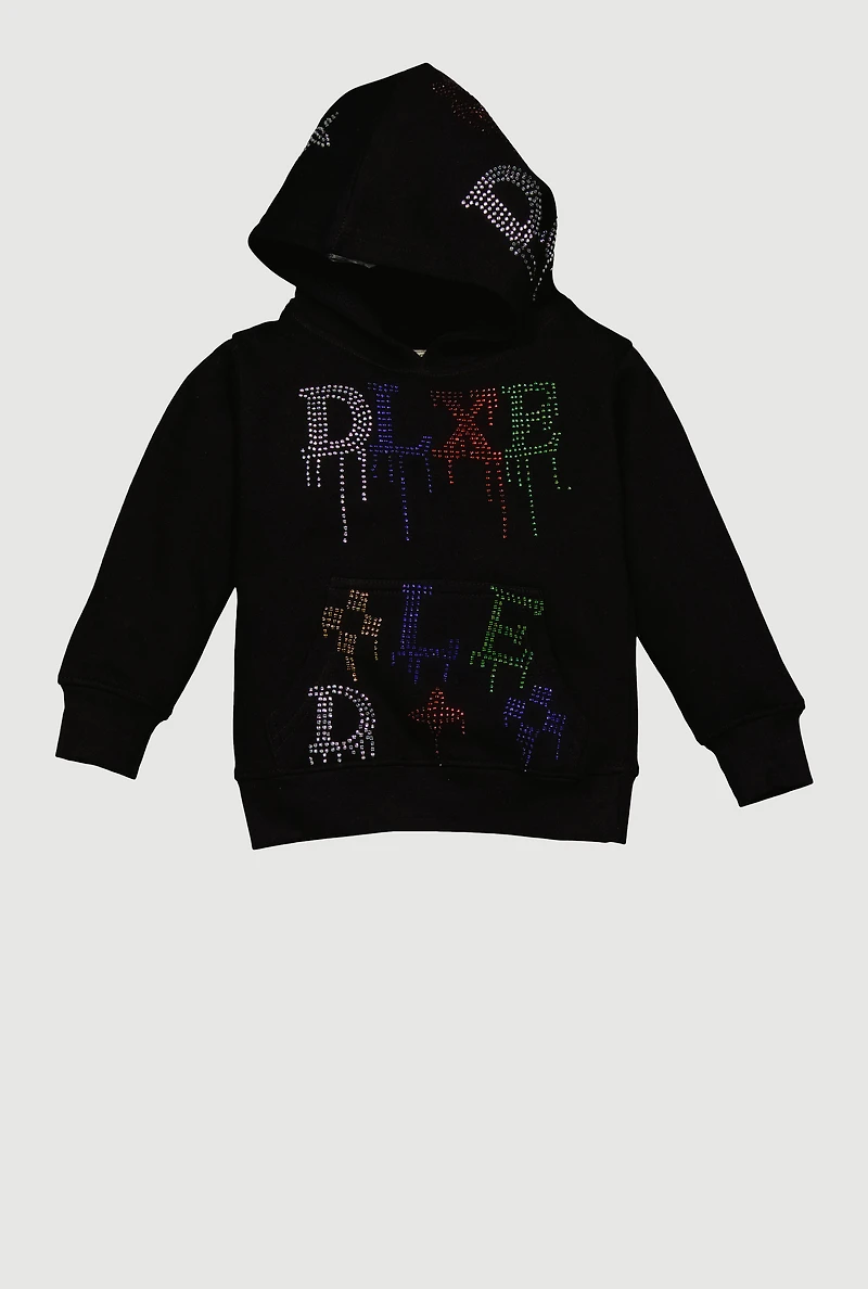 Toddler Boys Rhinestone DLXE Paint Splatter Hoodie
