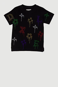 Toddler Boys Rhinestone Drip Graphic Tee