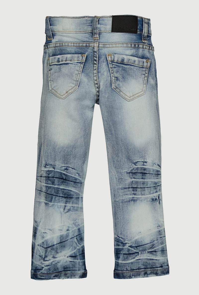 Toddler Boys Whiskered Patch and Repair Skinny Jeans