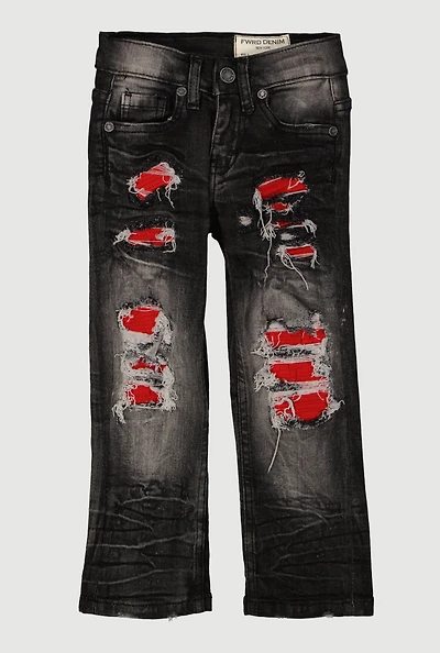 Toddler Boys Patch and Repair Whiskered Jeans