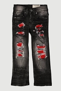 Toddler Boys Patch and Repair Whiskered Jeans