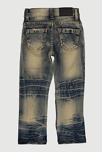 Toddler Boys Acid Wash Distressed Patch and Repair Jeans