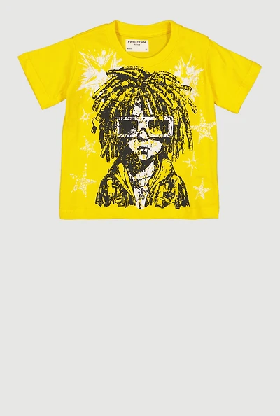 Toddler Boys Face Graphic Short Sleeve Tee