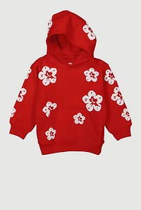 Toddler Boys Floral Print Pullover Hoodie