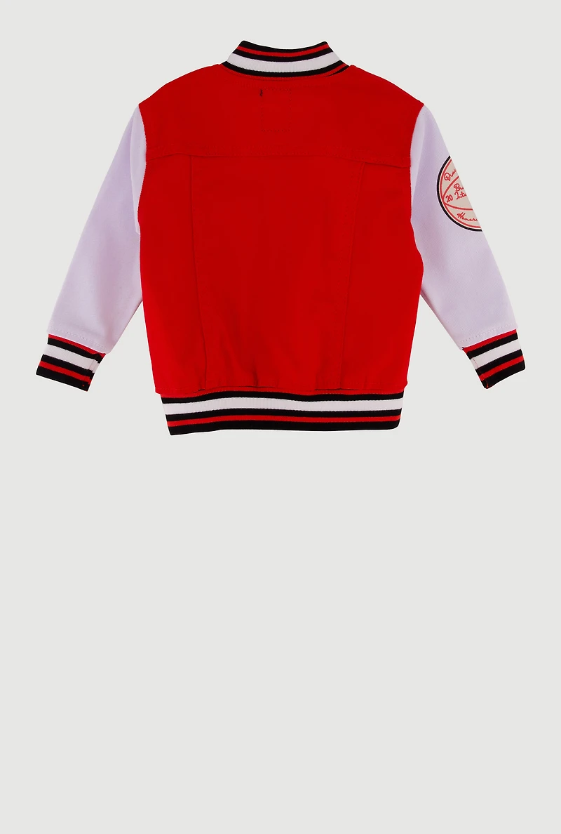 Toddler Boys 1903 Graphic Button Front Varsity Jacket