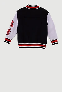 Toddler Boys Hustle C Patch Graphic Varsity Jacket