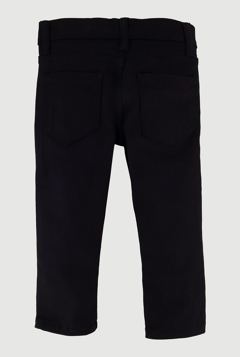 Toddler Boys Chenille M Patch Graphic Skinny Jeans