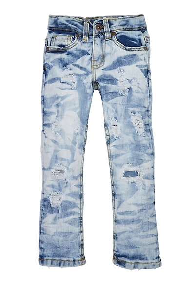 Toddler Boys Acid Wash Distressed Jeans, Blue, Size 4T