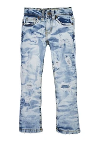 Toddler Boys Acid Wash Distressed Jeans, Blue, Size 2T